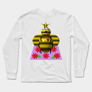 Cute Queen Bee on a Quilt Long Sleeve T-Shirt